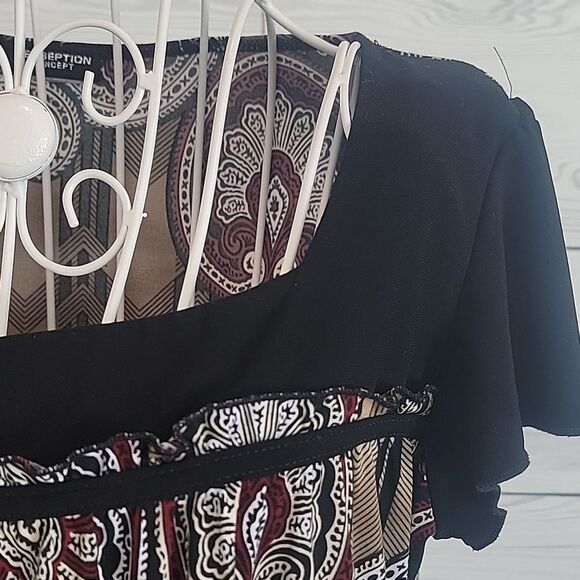 Perseption Concept short sleeved casual top - multicolored Women's Size L - Picture 4 of 10